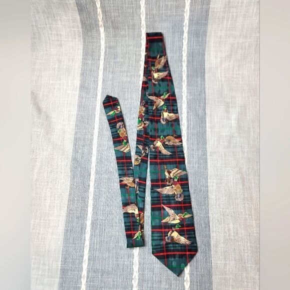 VINTAGE ADDICTION Mallard Silk Tie - Picture 1 of 7